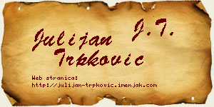 Julijan Trpković vizit kartica